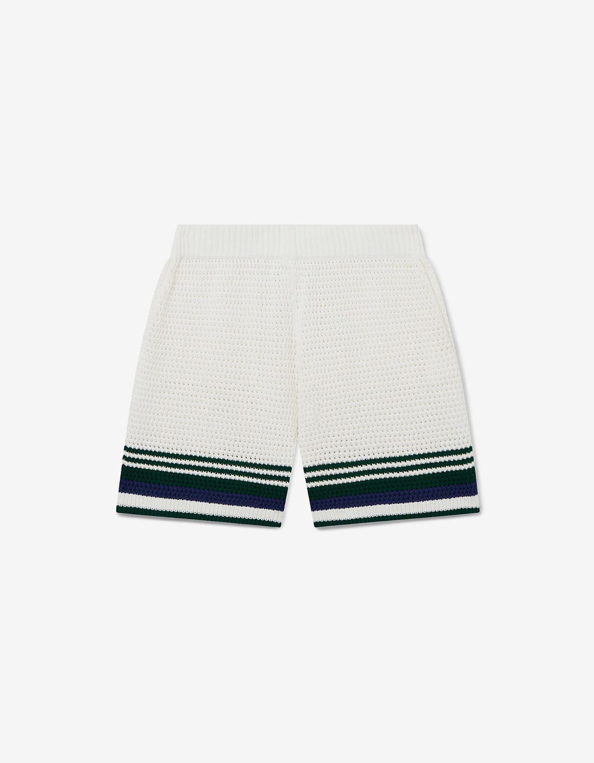 Casablanca Casablanca White & Blue Crochet Tennis Shorts