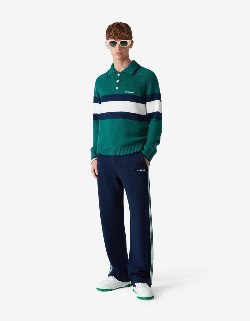 Casablanca Green Colourblock Polo Shirt