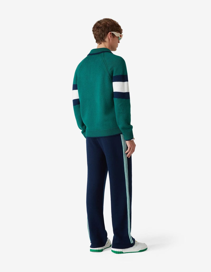 Casablanca Green Colourblock Polo Shirt