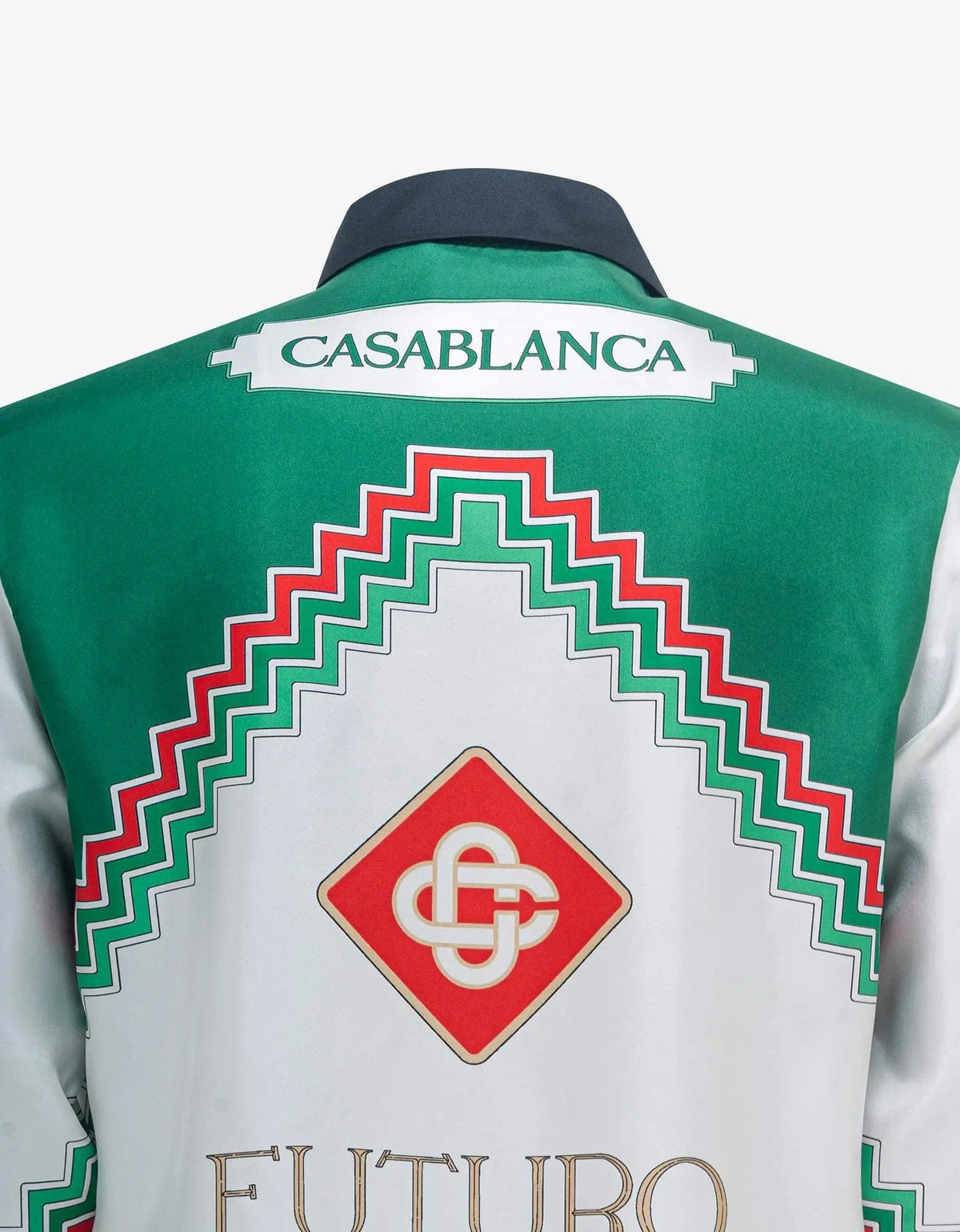 Casablanca Green Futuro Optimisto Silk Shirt