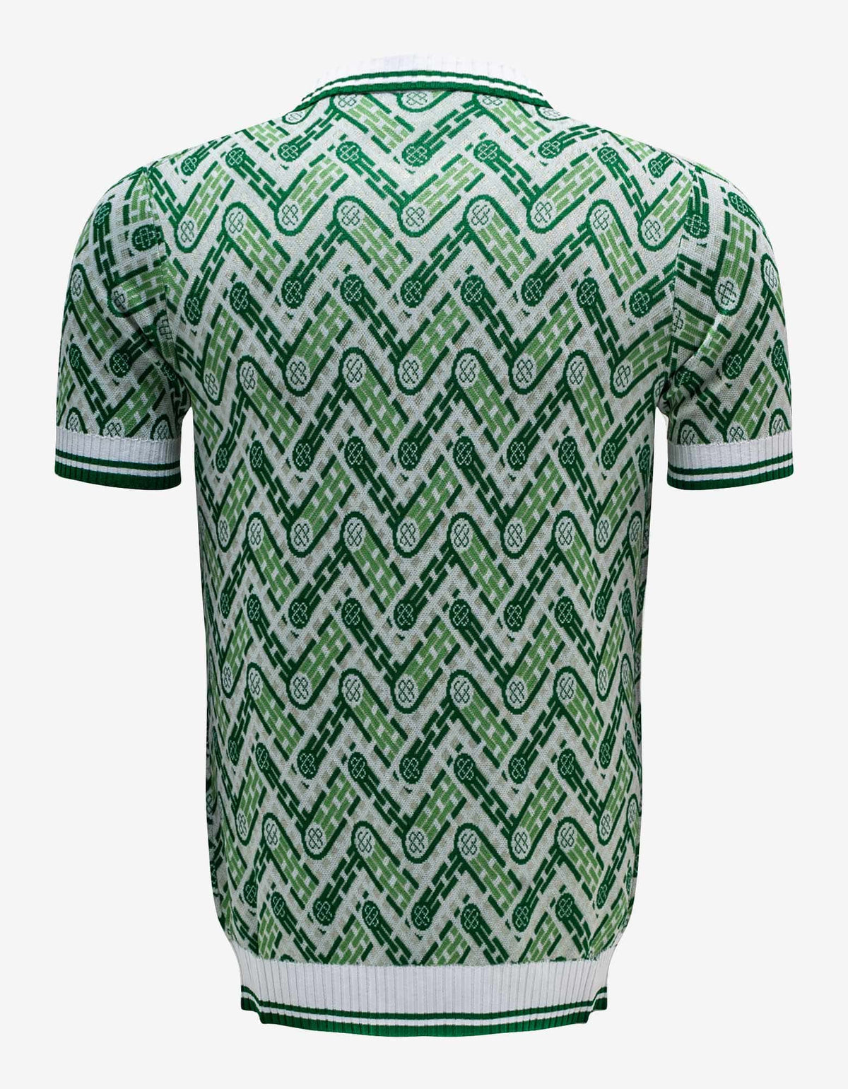 Casablanca Green Monogram Knitted Polo T-Shirt