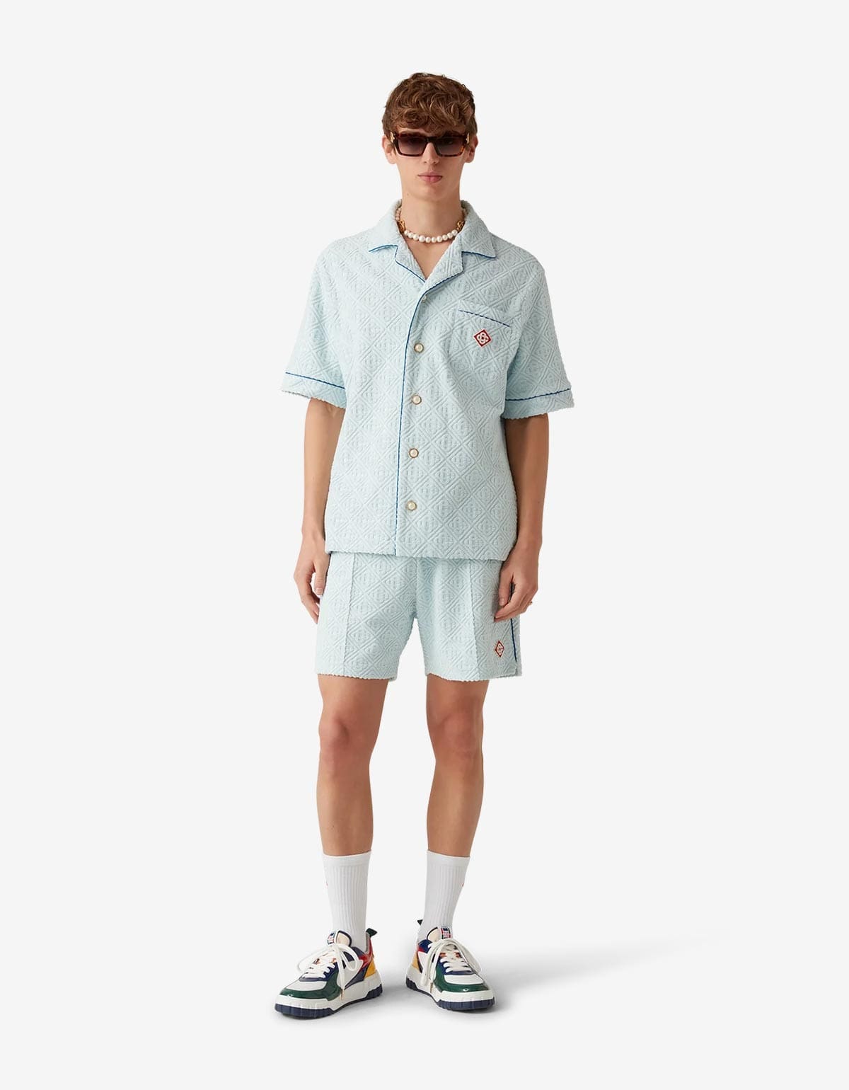 Casablanca Light Blue Monogram Towelling Shirt