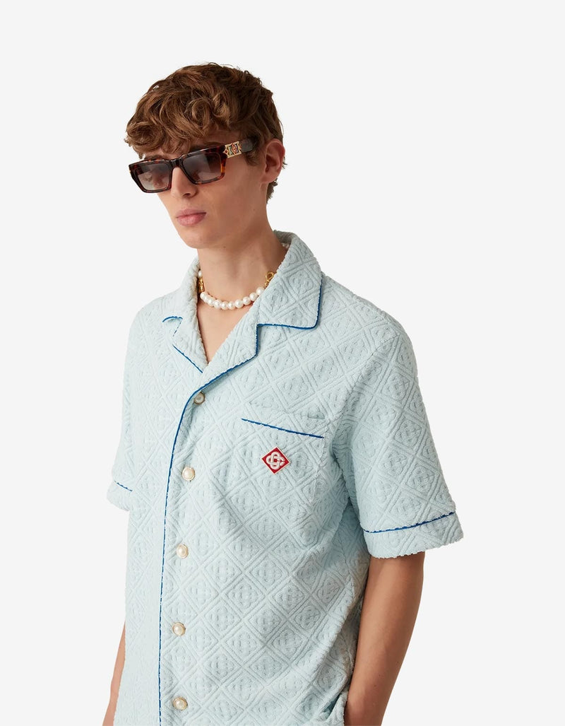 Casablanca Light Blue Monogram Towelling Shirt