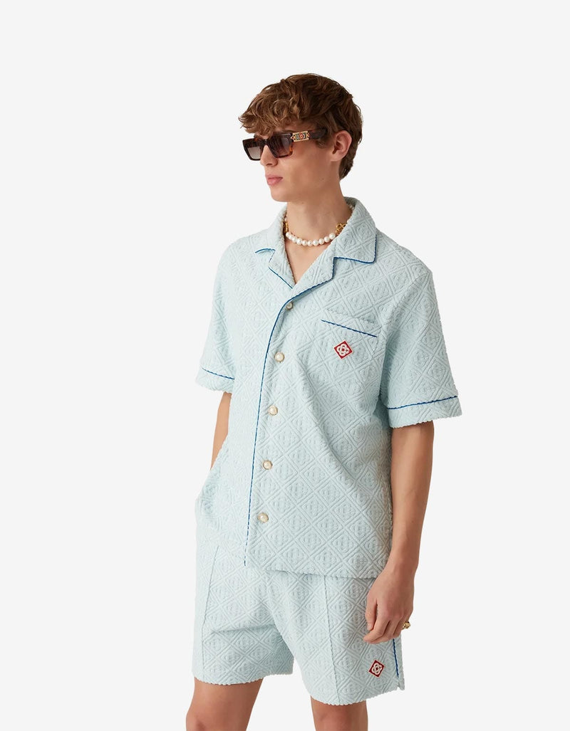 Casablanca Light Blue Monogram Towelling Shirt