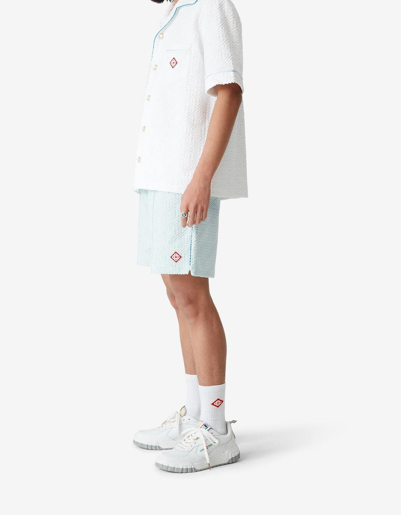 Casablanca Light Blue Monogram Towelling Shorts