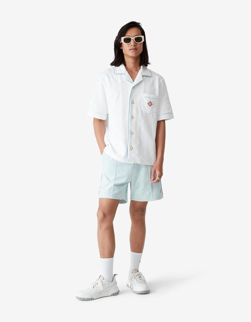 Casablanca Light Blue Monogram Towelling Shorts