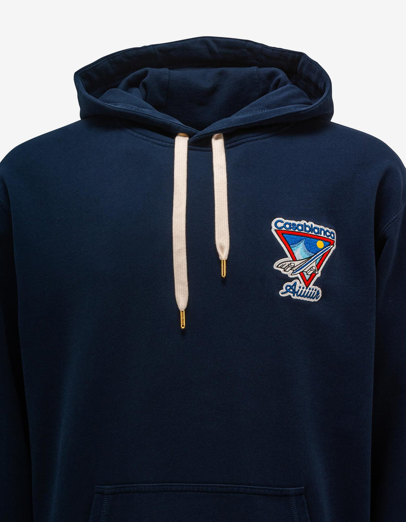 Casablanca Navy Blue 'Aiiiiir' Embroidery Hoodie