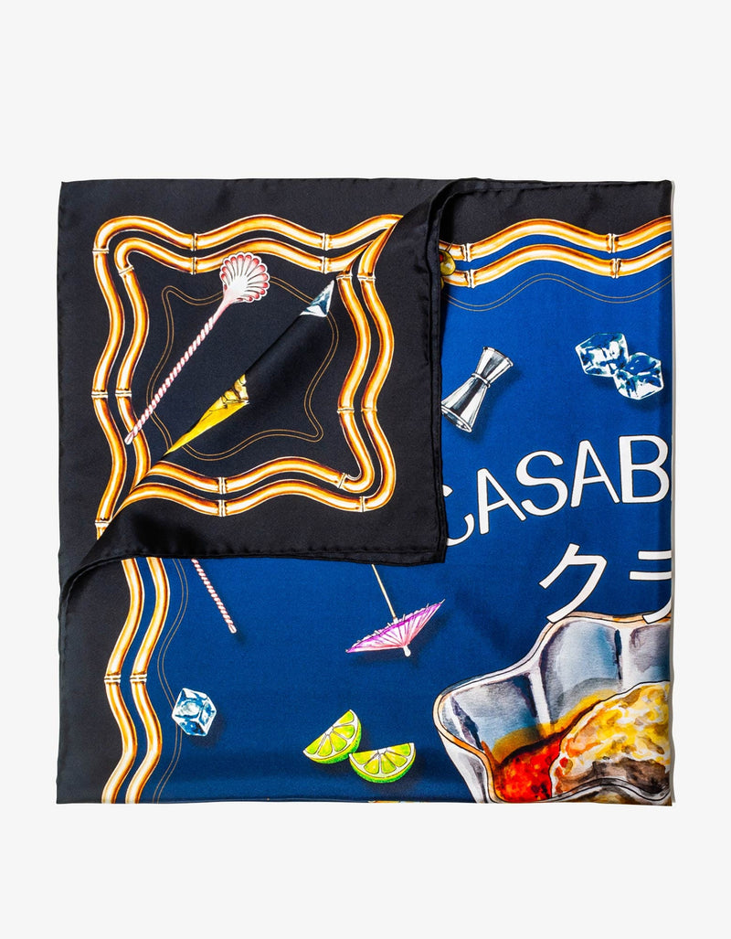 Casablanca Navy Blue Casa Club Nuit Silk Scarf