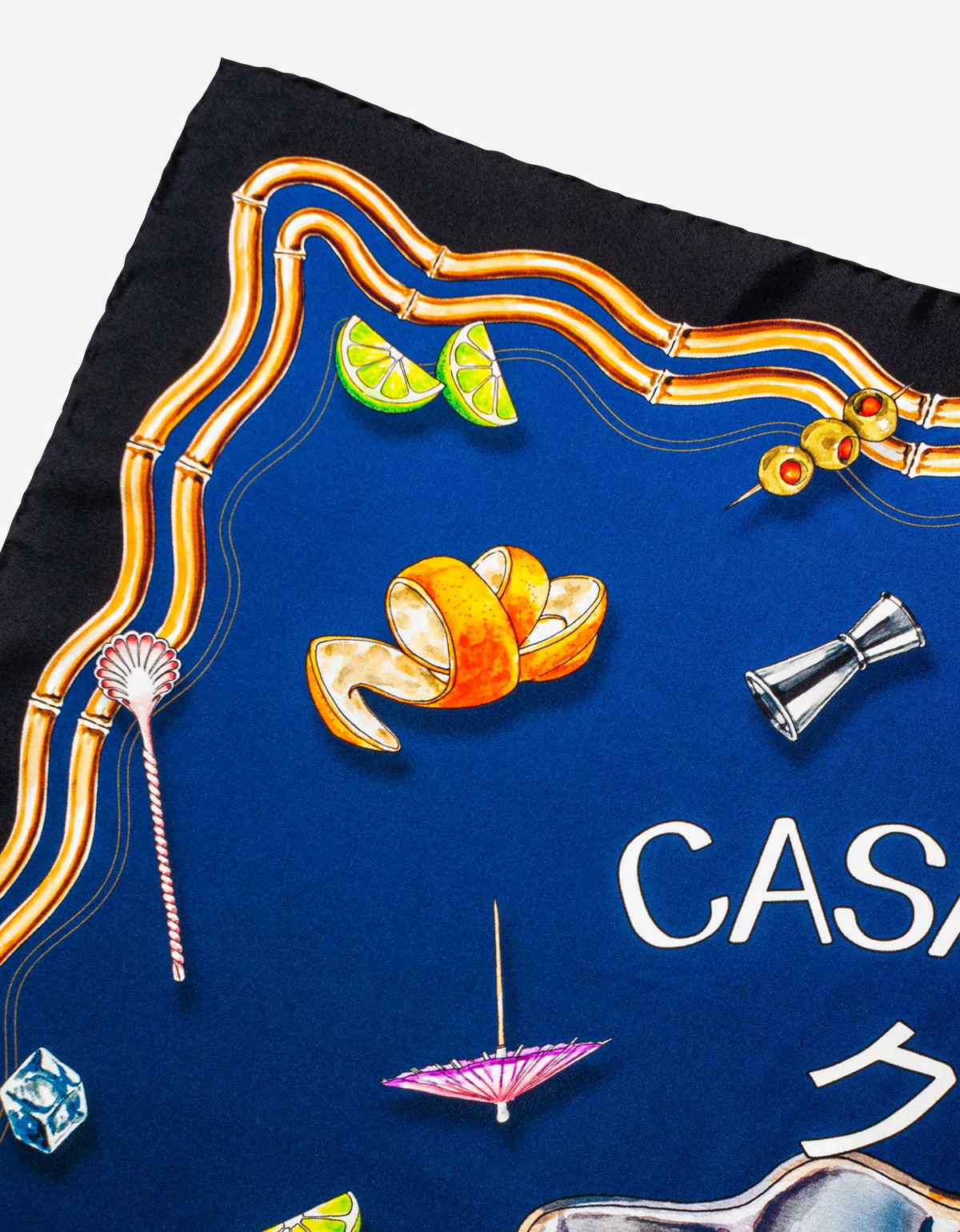 Casablanca Navy Blue Casa Club Nuit Silk Scarf