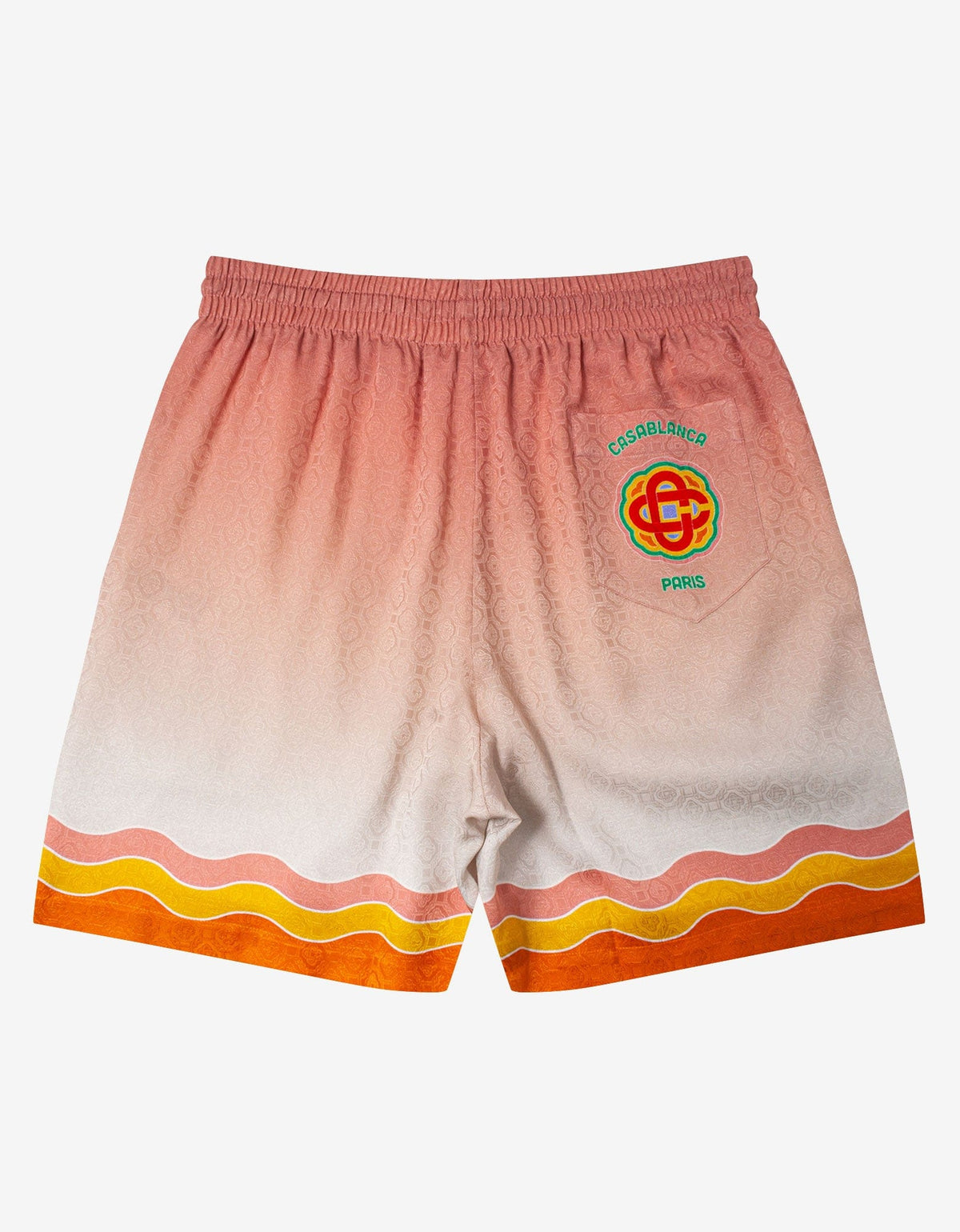 Casablanca Orange Rainbow Monogram Silk Shorts