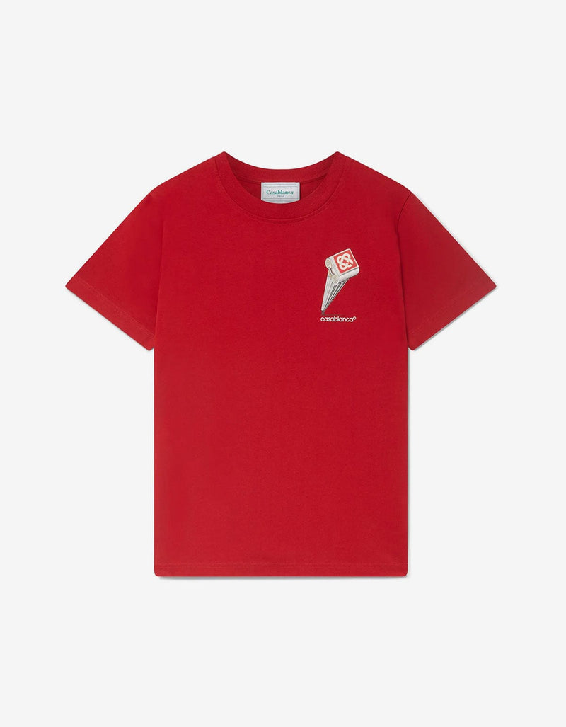 Casablanca Red Leaning Column T-Shirt