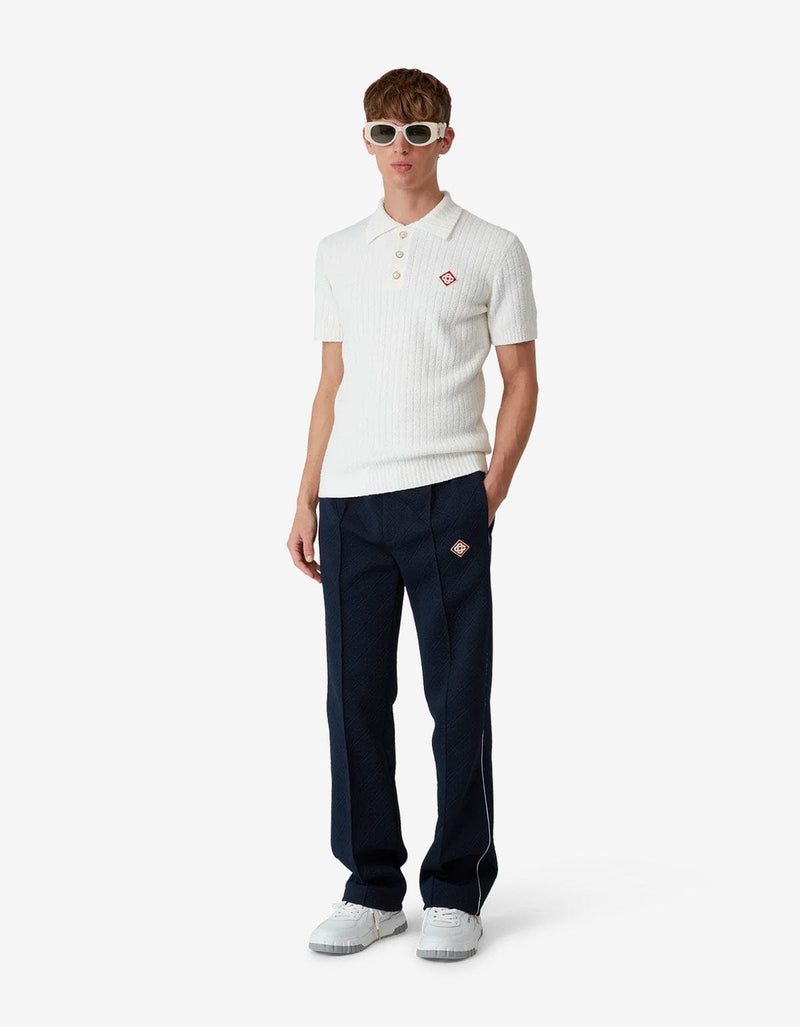 Casablanca White Boucle Polo Shirt