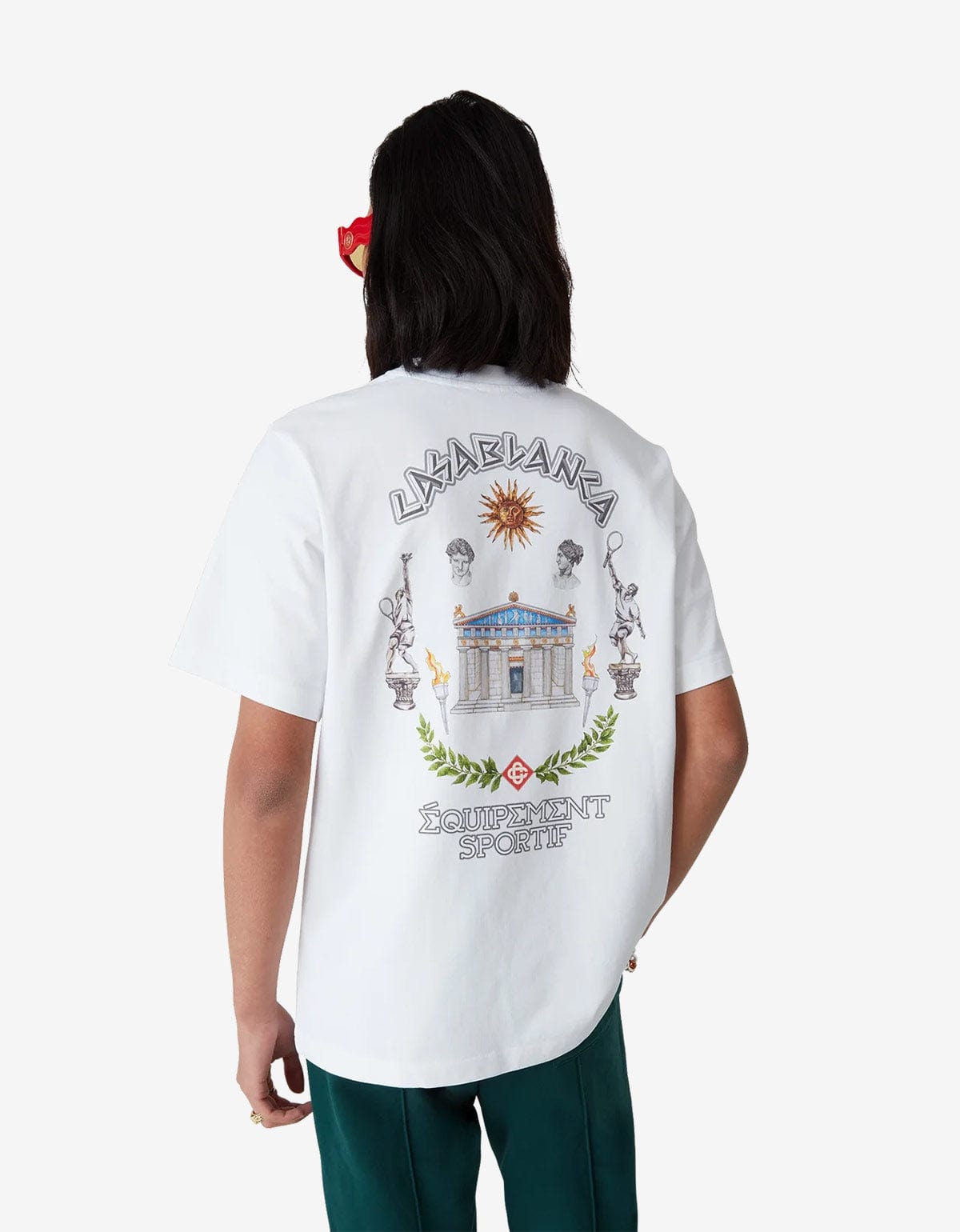 Casablanca White Le Temple Du Sport Print T-Shirt