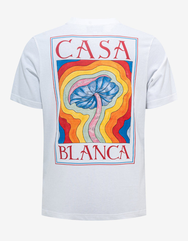 Casablanca White Mind Vibration Print T-Shirt