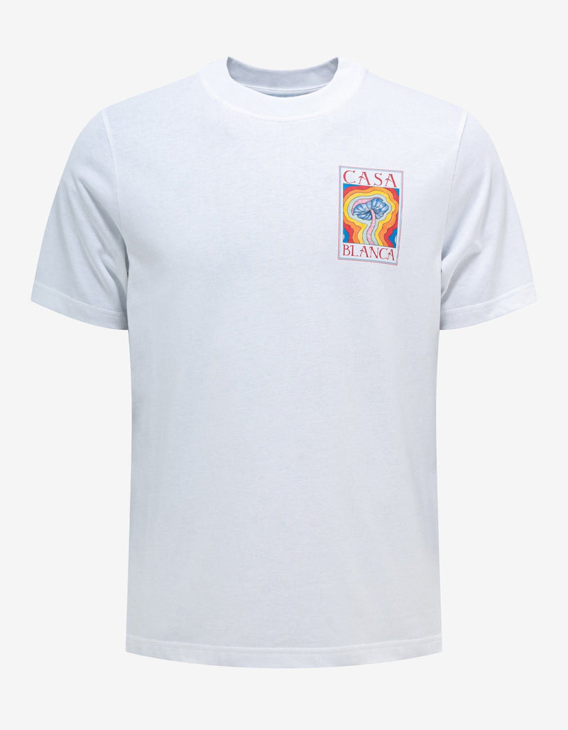 Casablanca White Mind Vibration Print T-Shirt