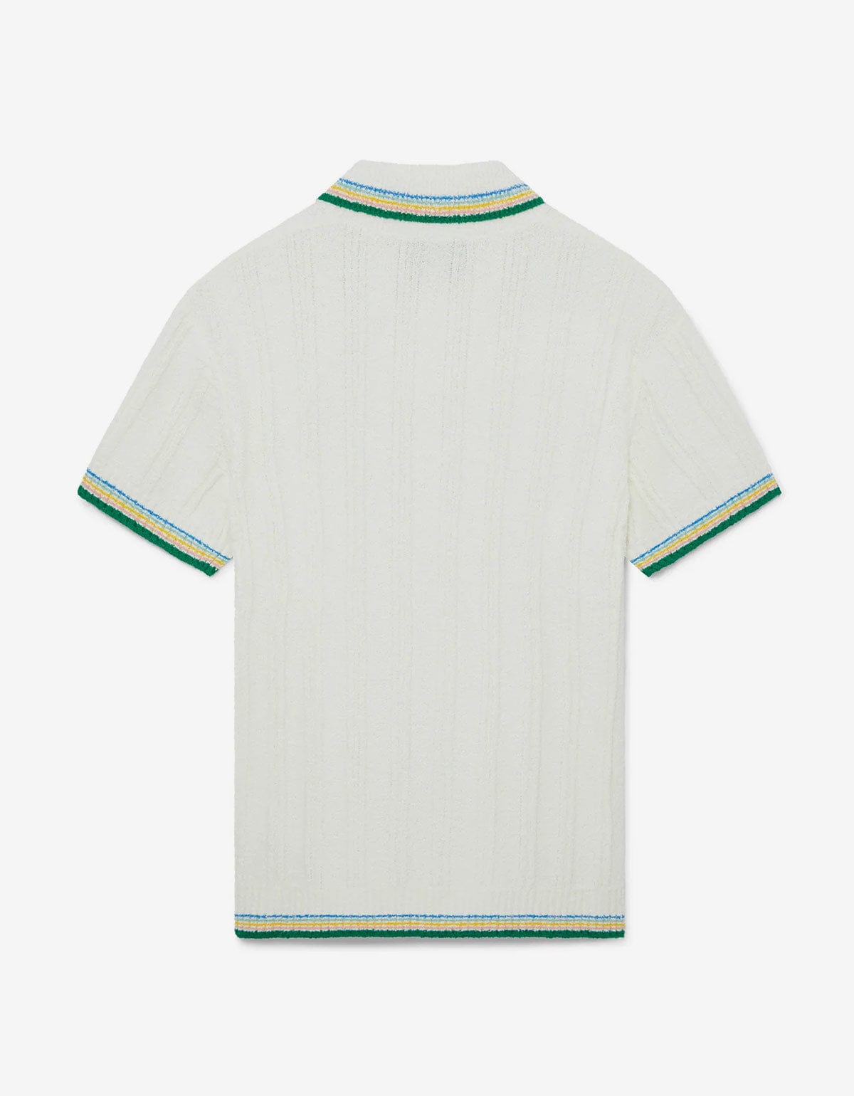 Casablanca White Rib Boucle Polo Shirt