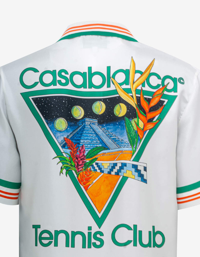 Casablanca White Tennis Club Icon Silk Shirt