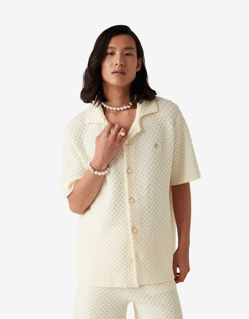 Casablanca White Textured Knitted Shirt