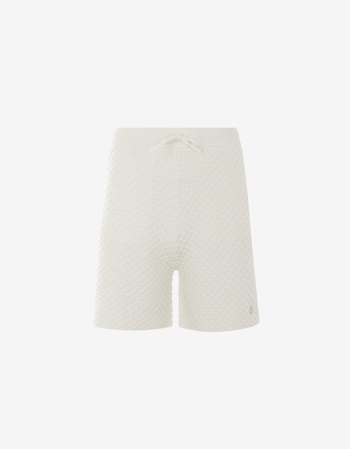 Casablanca White Textured Knitted Shorts