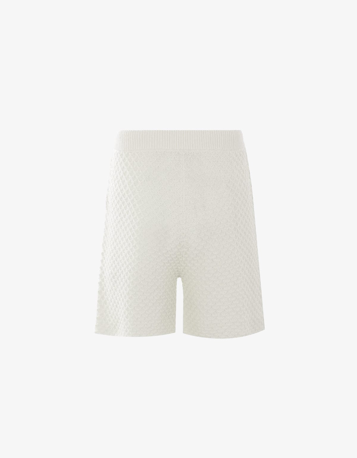 Casablanca White Textured Knitted Shorts