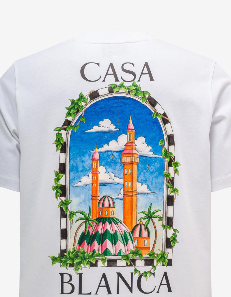 Casablanca White Vue De Damas Print T-Shirt