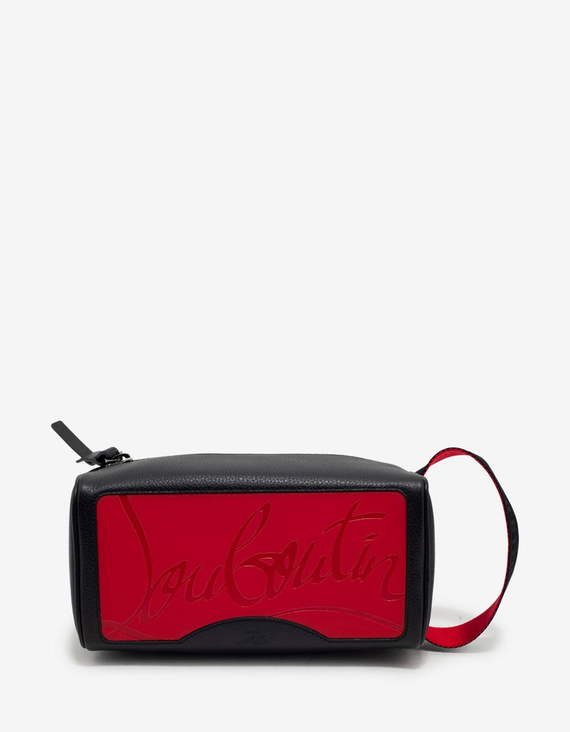 Christian Louboutin Blaster Black Grain Leather Travel Case -