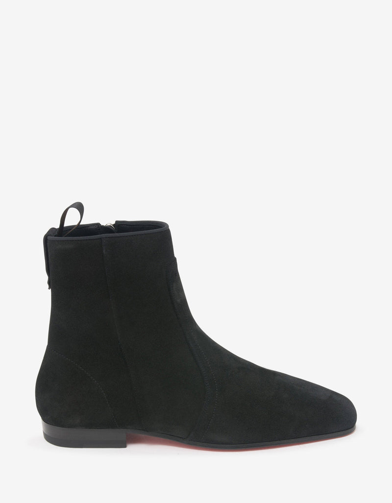 Christian Louboutin Cardaboot Black Suede Leather Boots