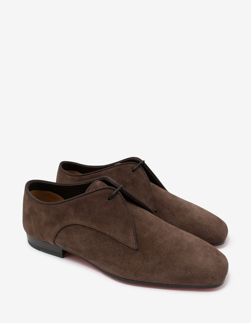 Christian Louboutin Carderby Brown Suede Leather Shoes -