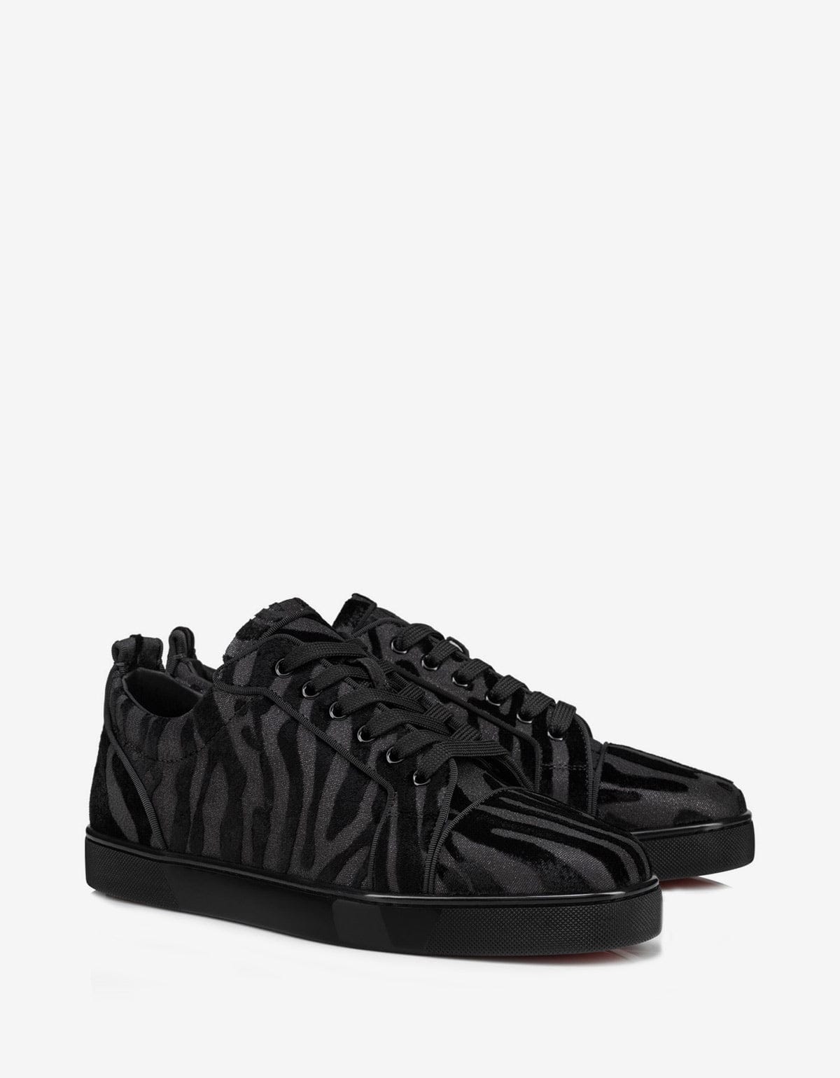 Christian Louboutin Christian Louboutin Louis Junior Black Velvet Quagga Trainers