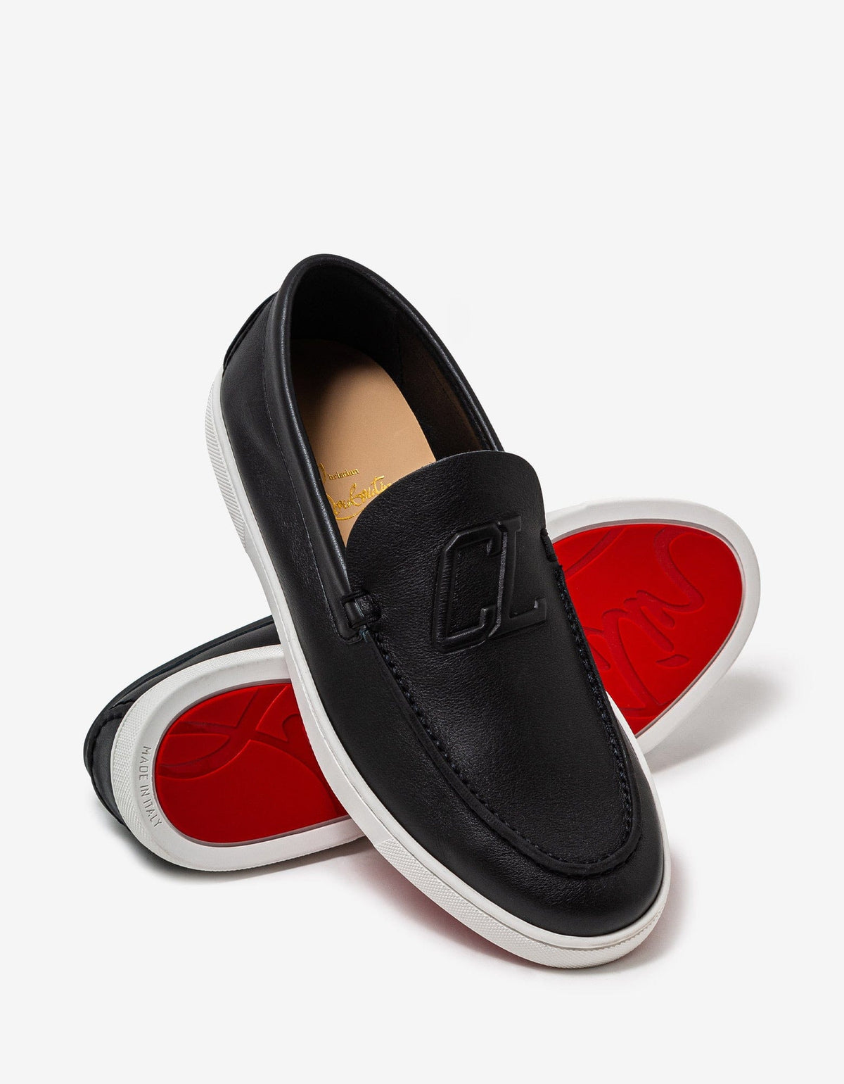 Christian Louboutin Christian Louboutin Varsiboat Black Leather Boat Shoes