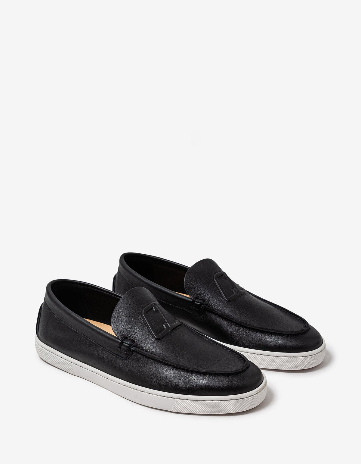 Christian Louboutin Christian Louboutin Varsiboat Black Leather Boat Shoes