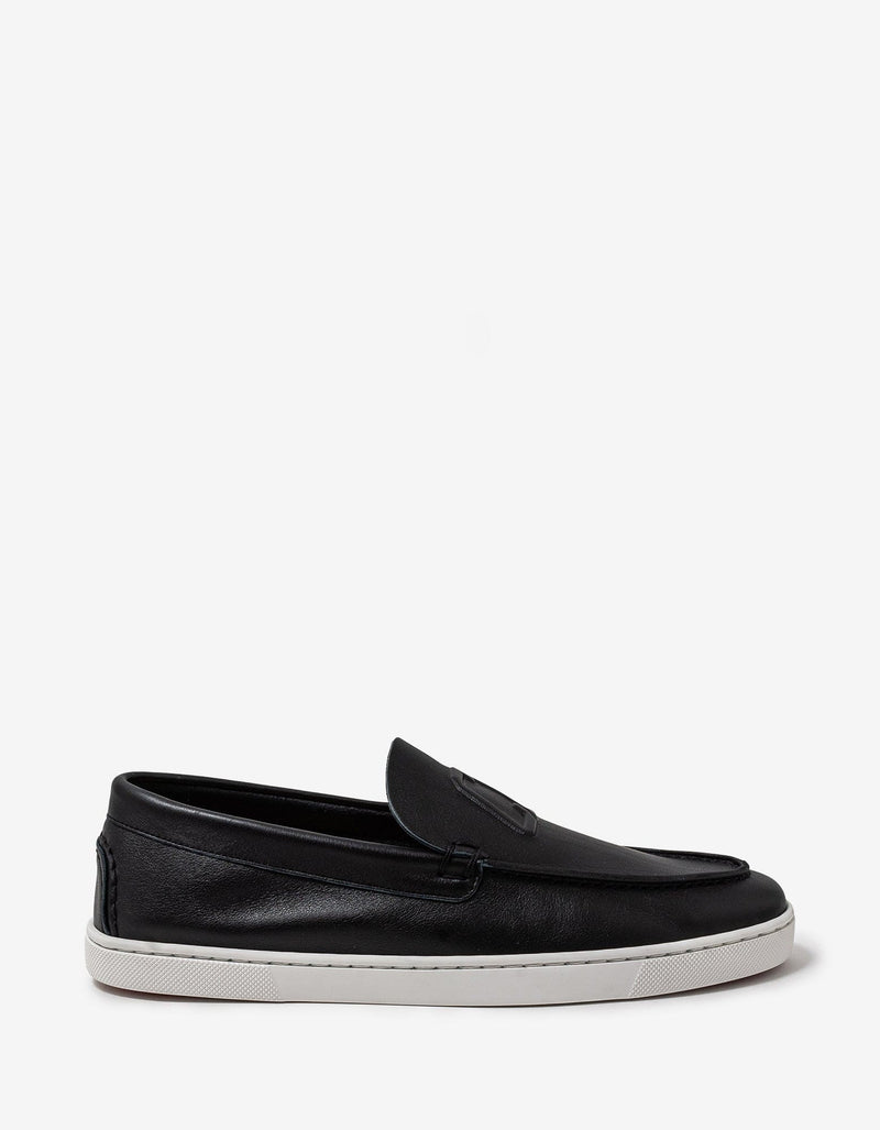 Christian Louboutin Christian Louboutin Varsiboat Black Leather Boat Shoes