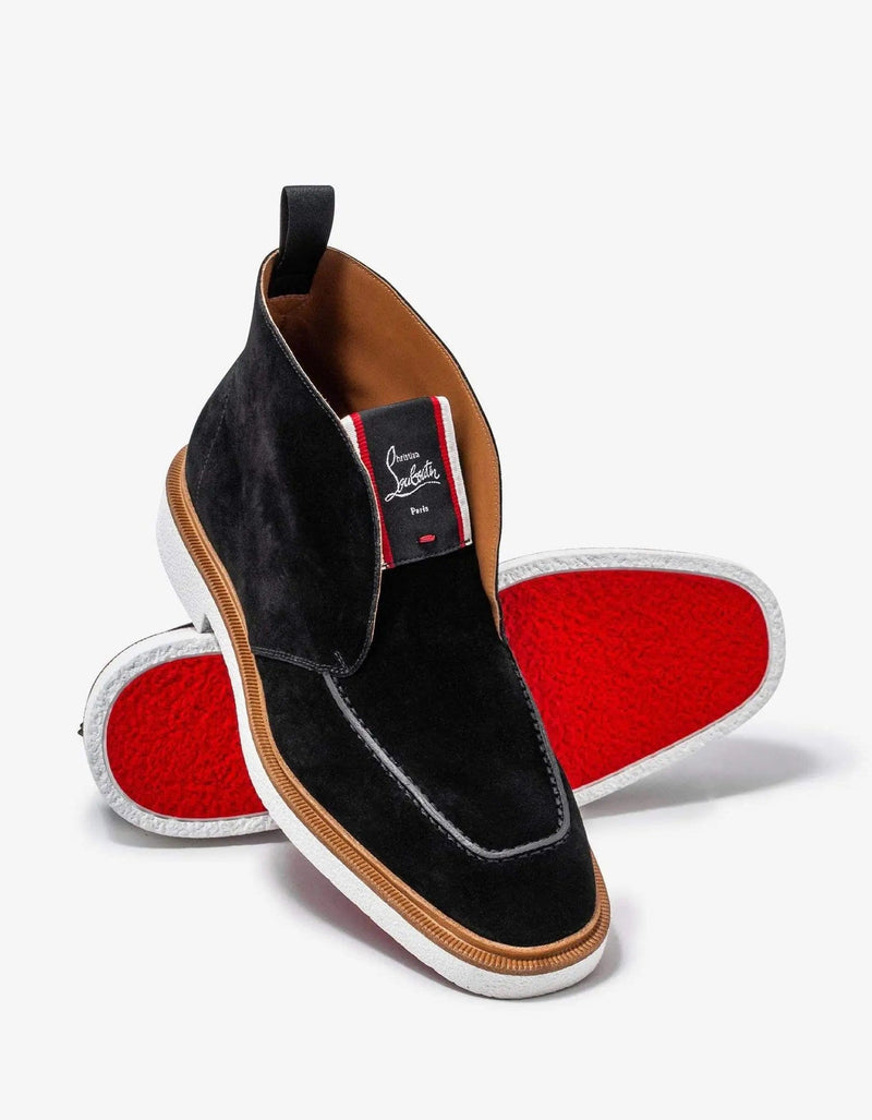 Christian Louboutin Citycrepe Black Suede Ankle Boots