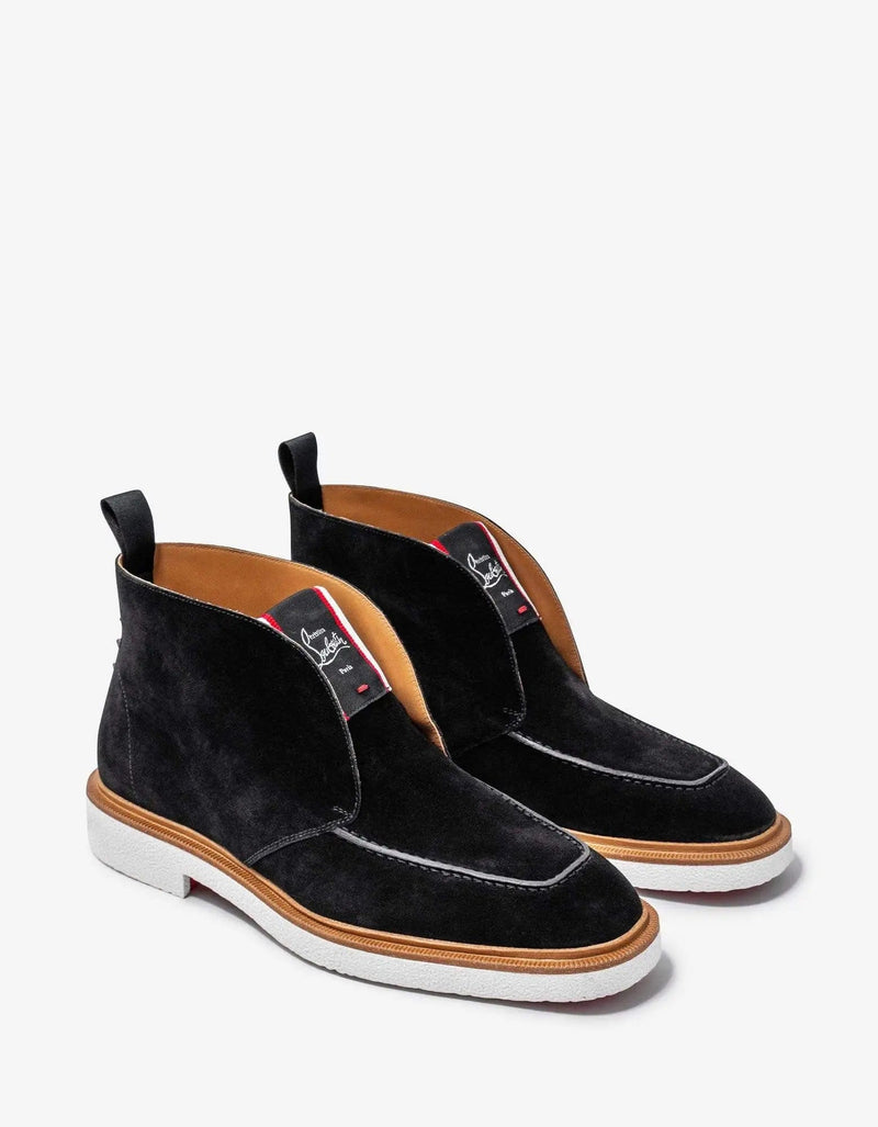 Christian Louboutin - Citycrepe Black Suede Ankle Boots -