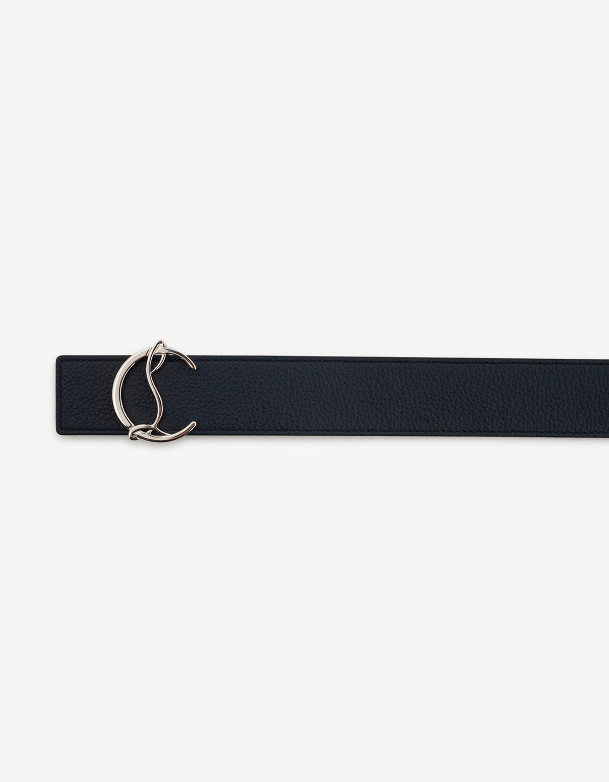 Christian Louboutin CL Logo Navy Blue Leather Belt