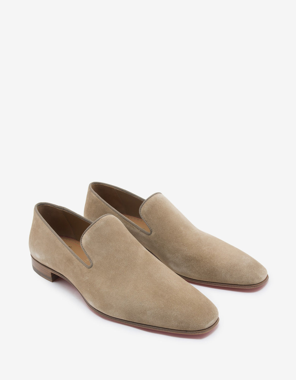 Christian Louboutin Dandelion Beige Suede Leather Loafers