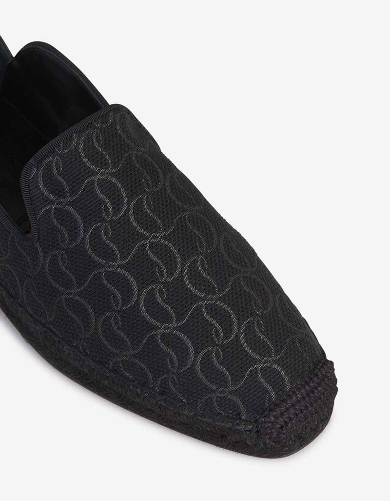 Christian Louboutin Espadon CL Jacquard Black Espadrilles