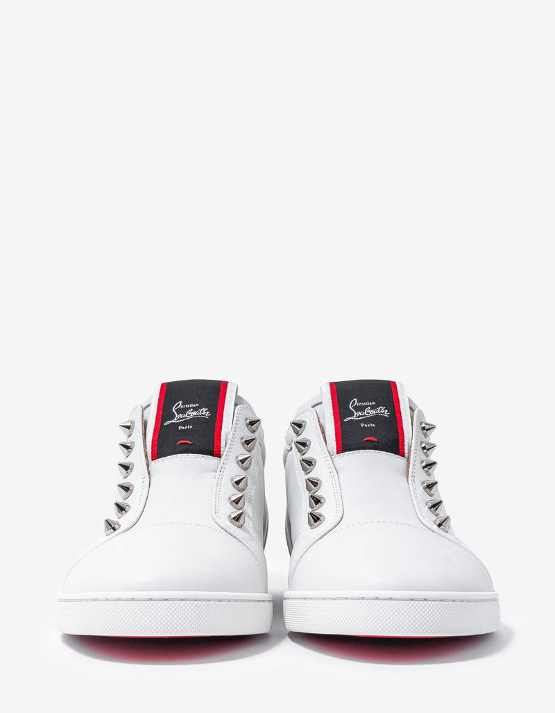 Christian Louboutin F.A.V Fique A Vontade White Leather Trainers