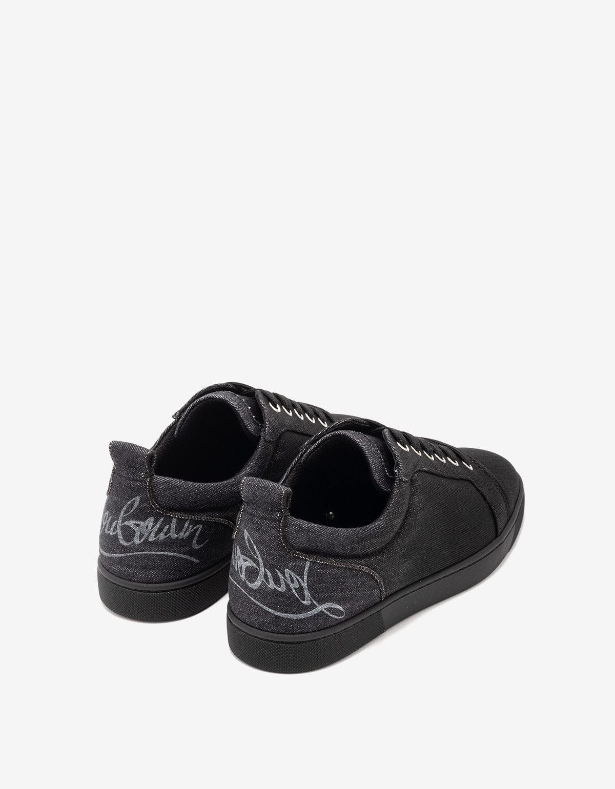 Christian Louboutin Fun Louis Junior Black Denim Trainers