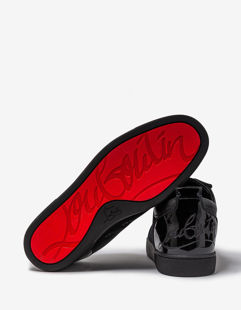 Christian Louboutin Fun Rantulow Black Leather & Mesh Trainers