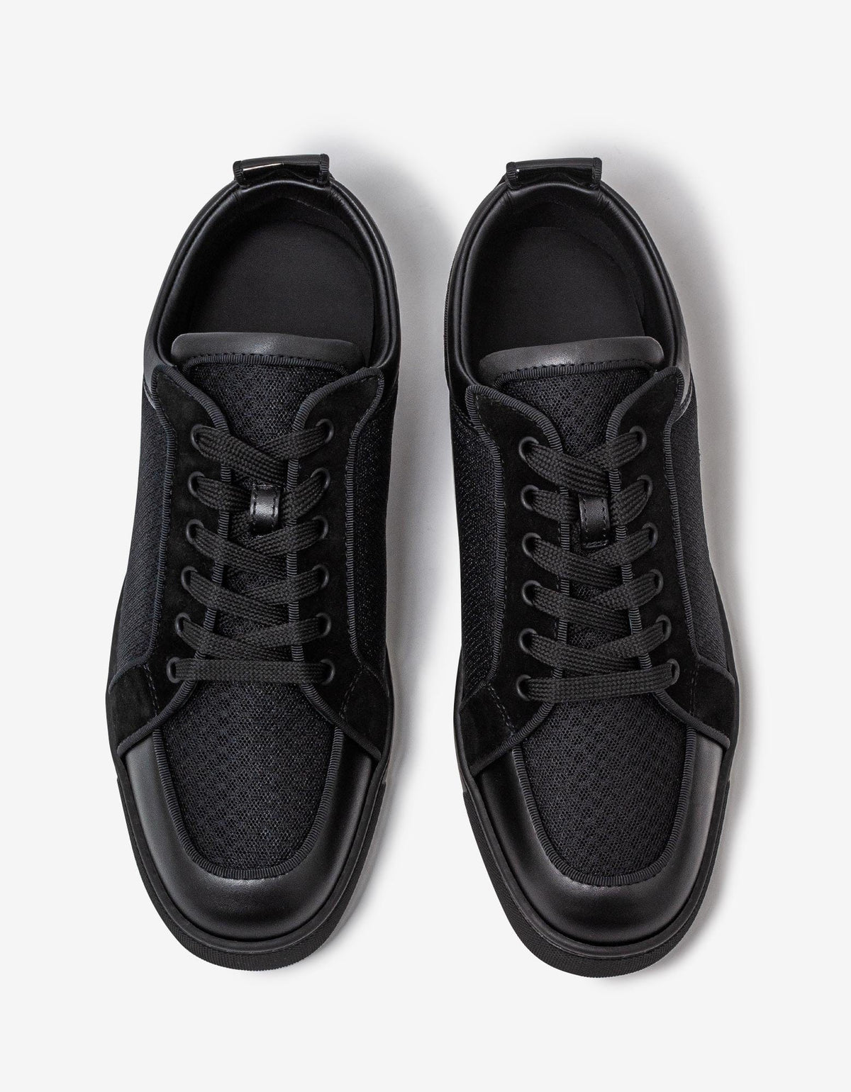 Christian Louboutin Fun Rantulow Black Leather & Mesh Trainers