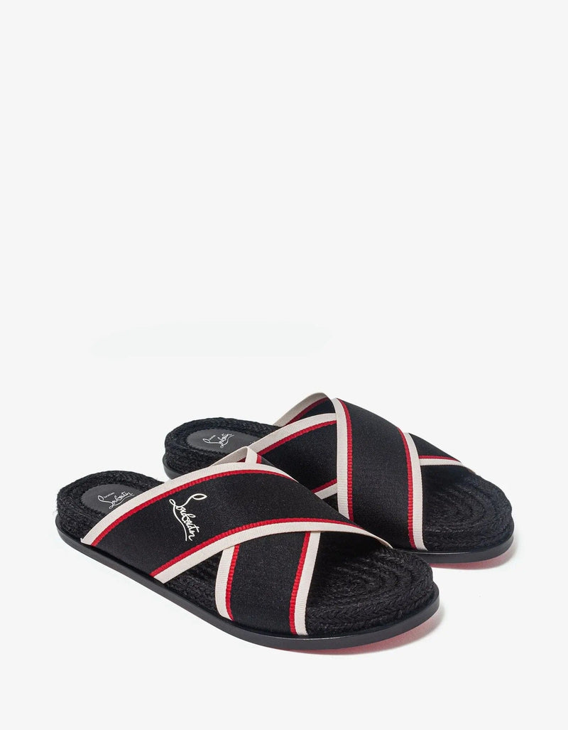 Christian Louboutin Hot Cross Black Sandals -