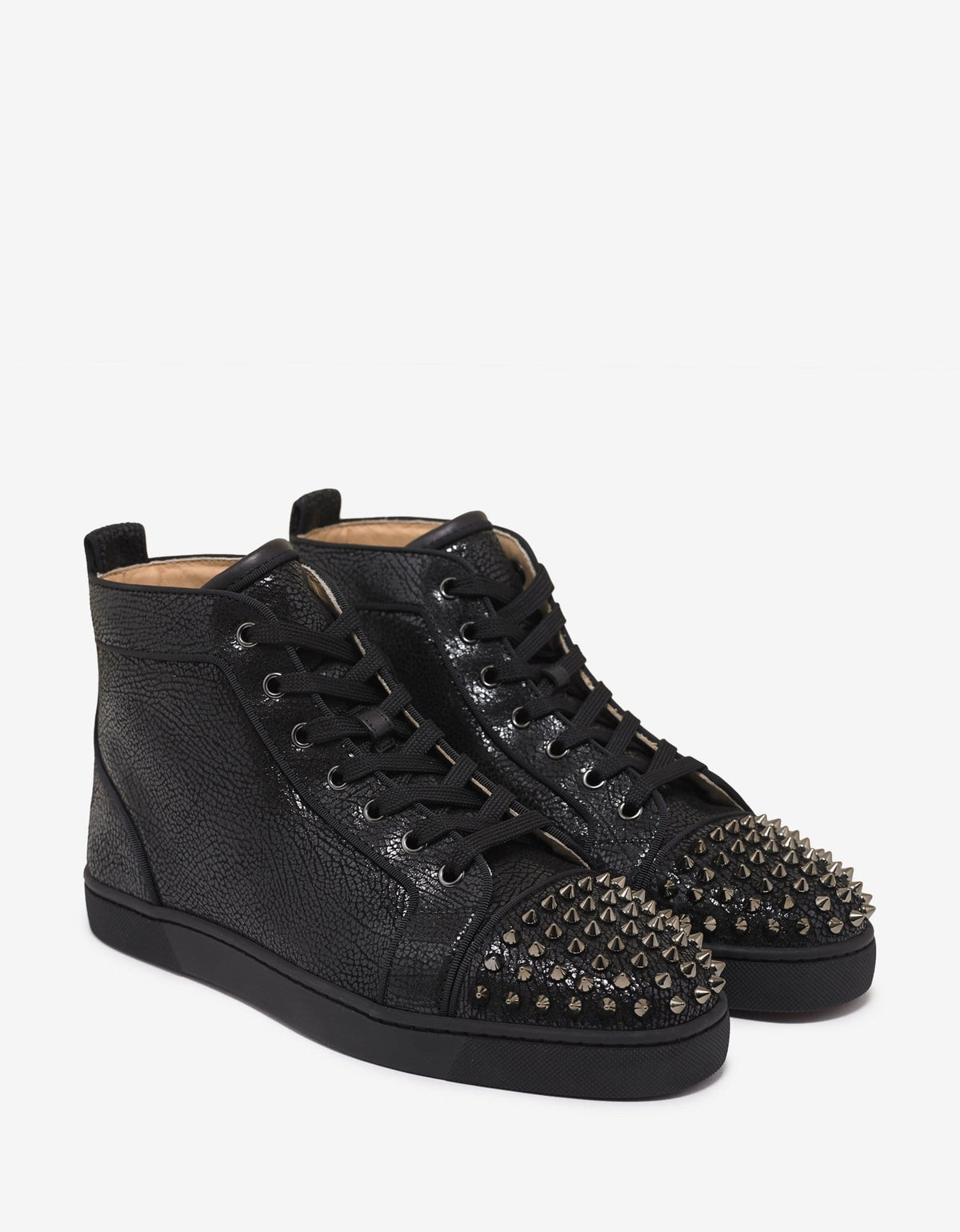 Christian Louboutin Lou Spikes Orlato Crosta Wax High Top Trainers