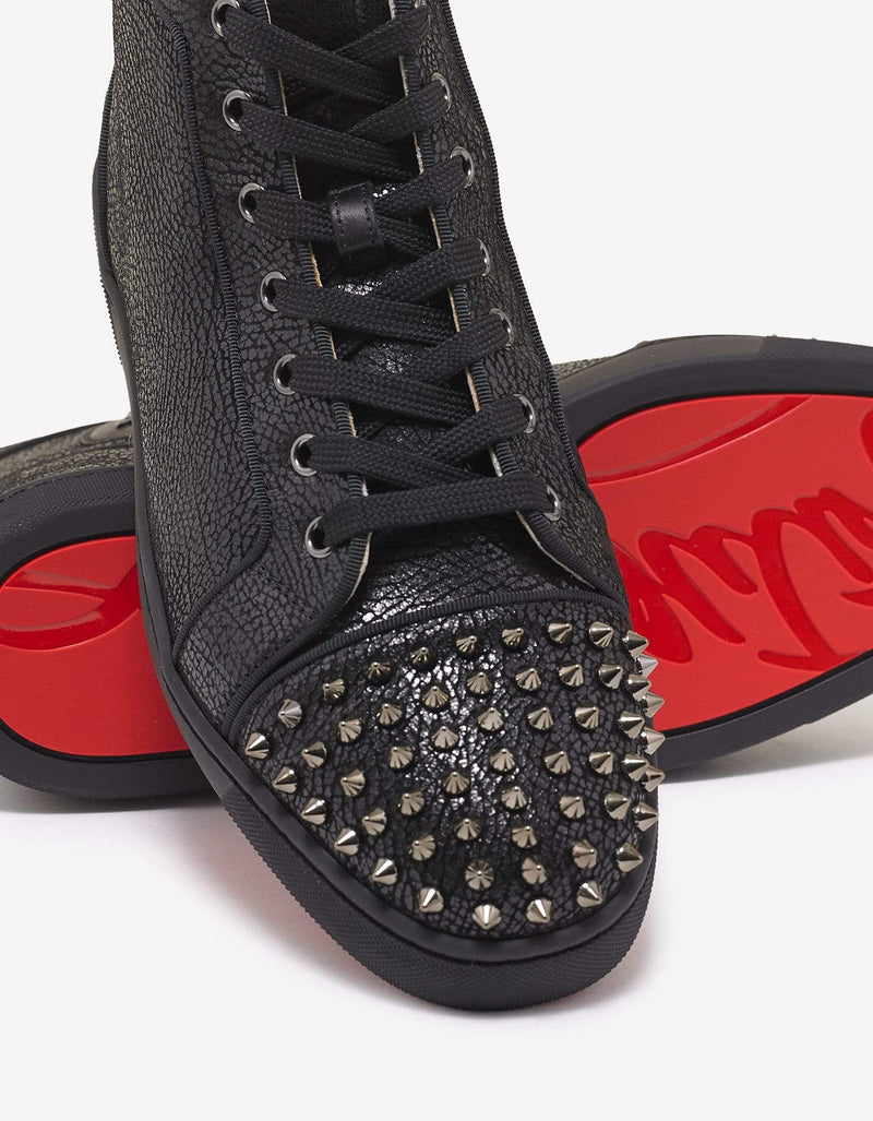 Christian Louboutin Lou Spikes Orlato Crosta Wax High Top Trainers