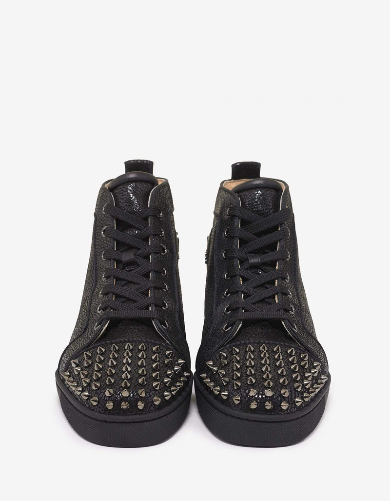 Christian Louboutin Lou Spikes Orlato Crosta Wax High Top Trainers