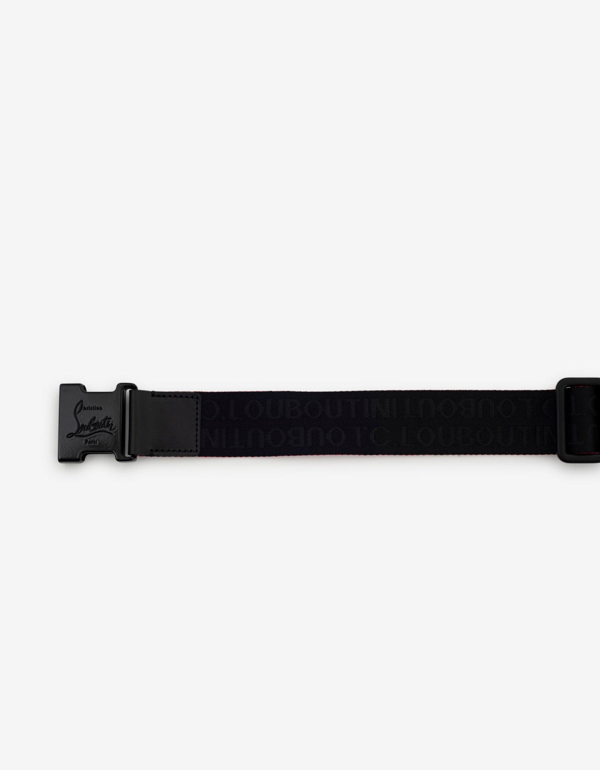 Christian Louboutin Loubiclic Black Nylon Logo Jacquard Belt