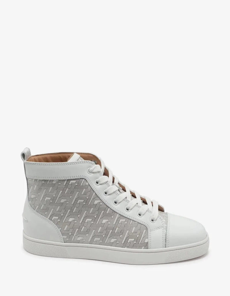 Christian Louboutin - Louis CL Motif White High Top Trainers -