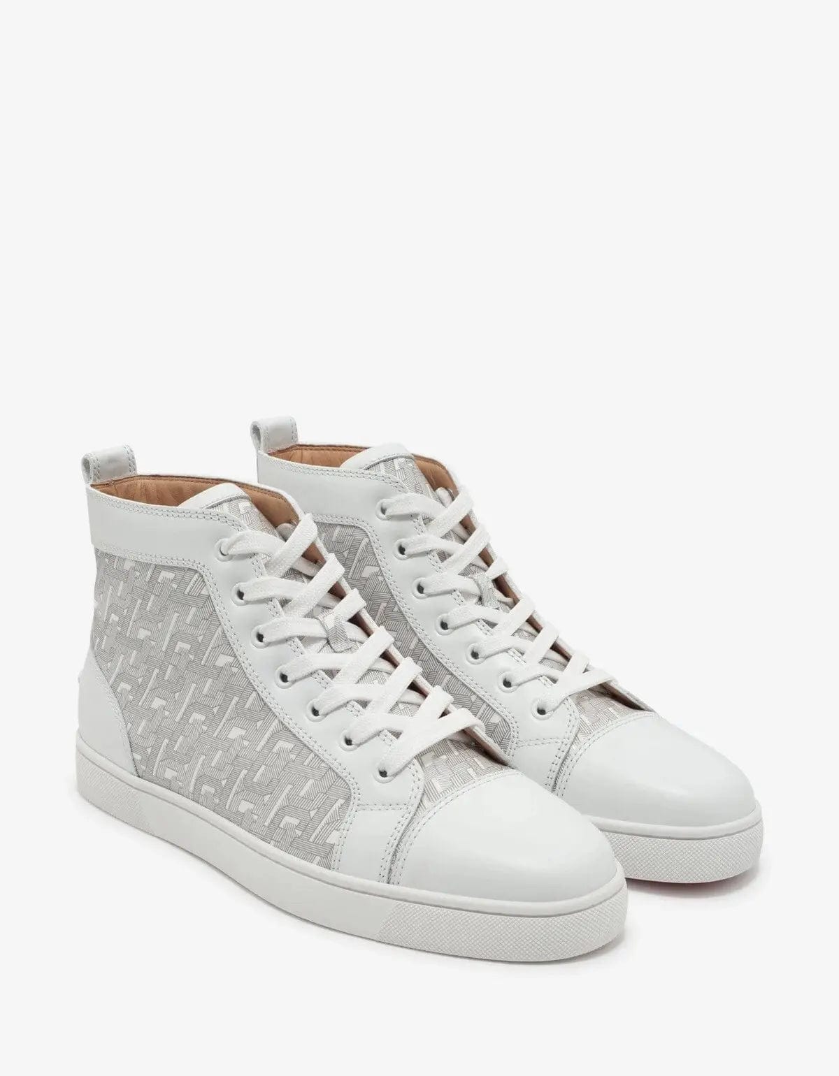 Christian Louboutin - Louis CL Motif White High Top Trainers -