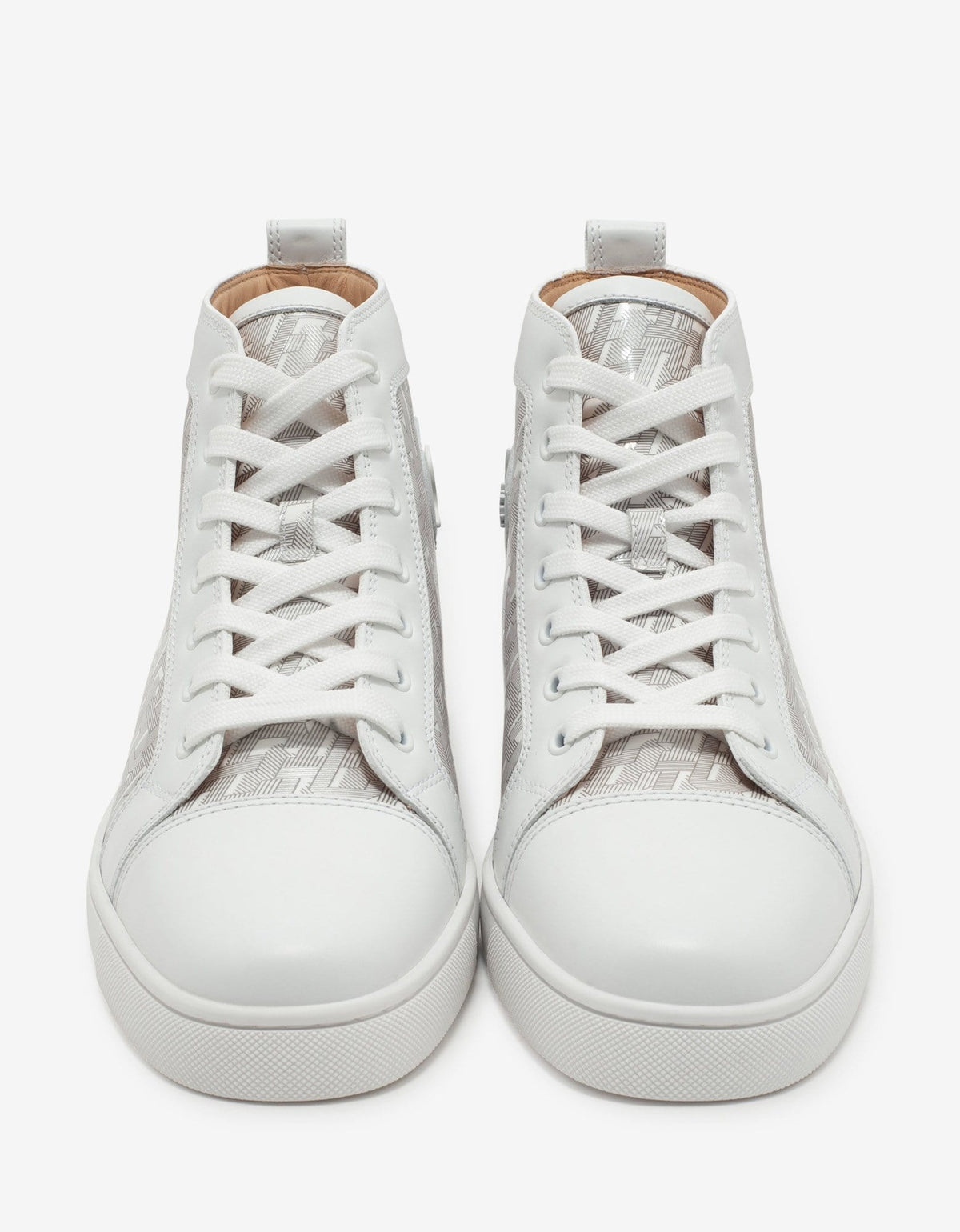 Christian Louboutin - Louis CL Motif White High Top Trainers -