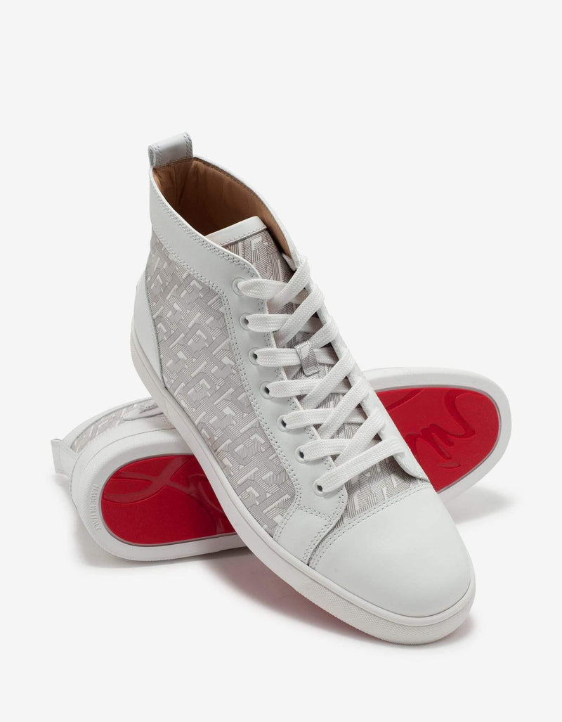 Christian Louboutin - Louis CL Motif White High Top Trainers -